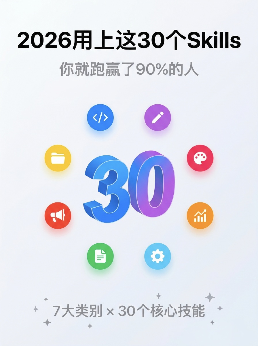 精选30个Skills，用好3-5个就跑赢99%的人