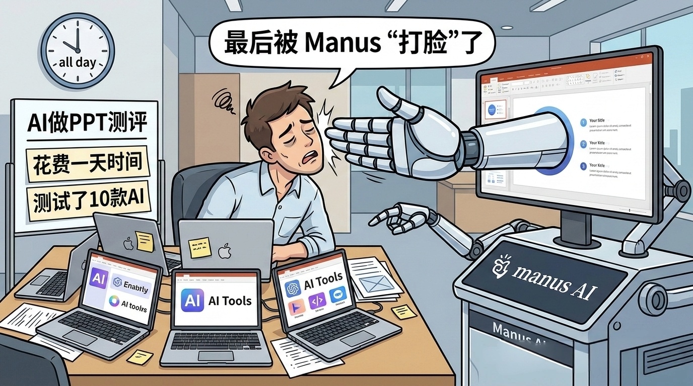 花了一天测评AI做PPT，最后被 Manus 打脸了