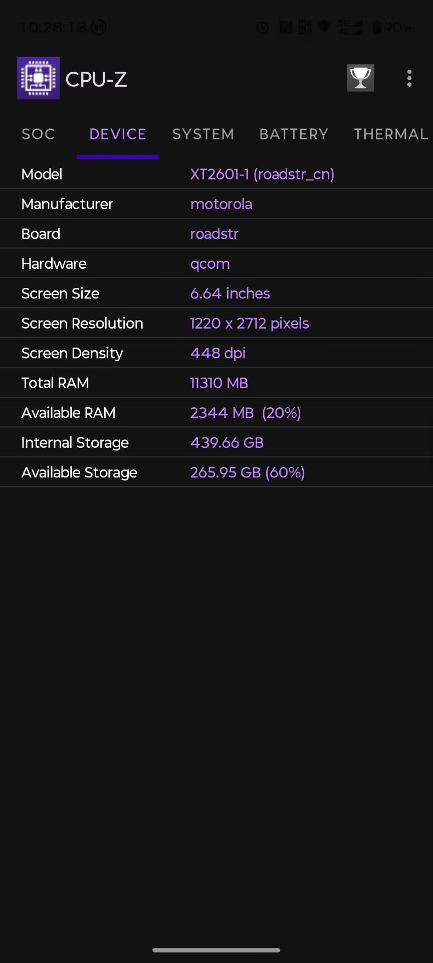 CPU-Z安卓中文版v1.55免费版下载手机硬件配置检测 第6张插图 CPU-Z安卓中文版v1.55免费版下载手机硬件配置检测 第6张插图