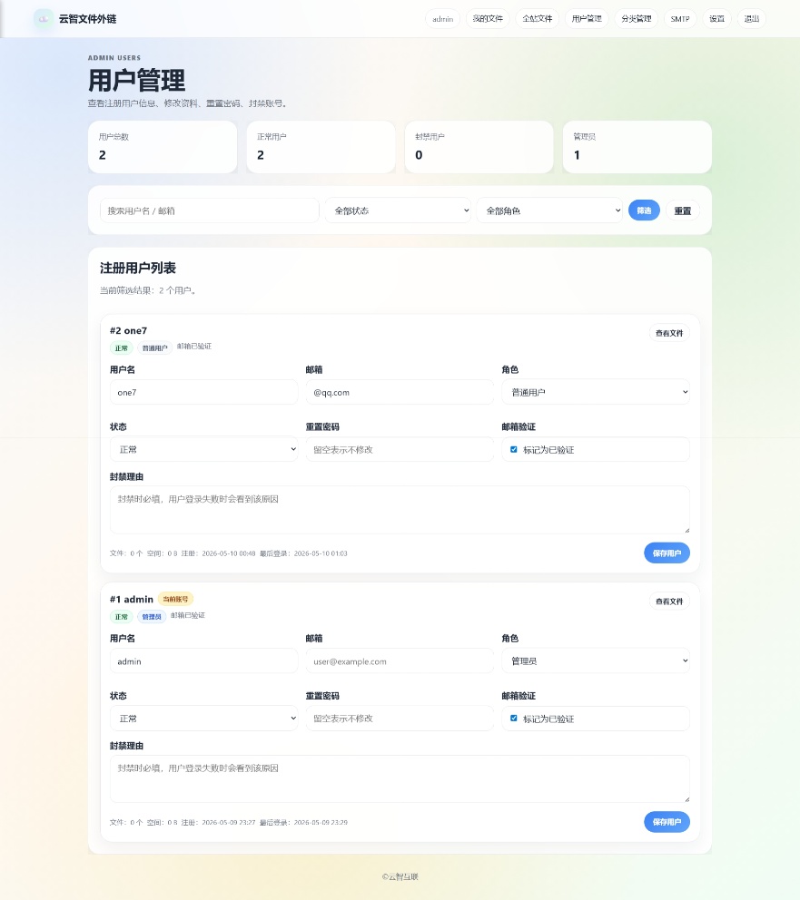 【瓜分奖池】云智文件外链系统 多用户版本 第9张插图 【瓜分奖池】云智文件外链系统 多用户版本 第9张插图